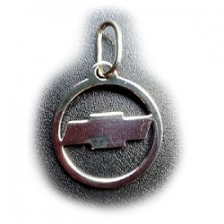 Chev Bowtie in Circle Sterling Silver