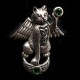 Francis the Winged Fairy Cat (Sterling Silver with green Emeralds) 