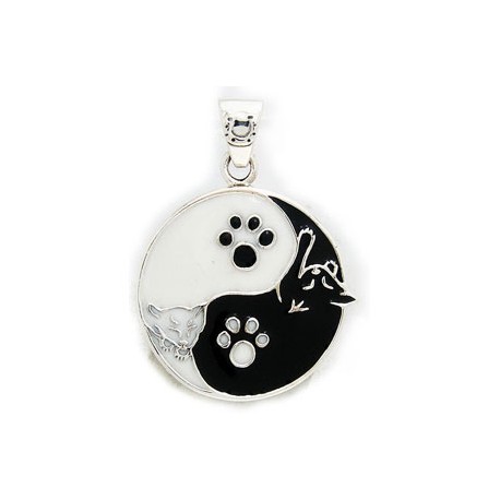Yin Yang Cats (Sterling Silver and Enamel)