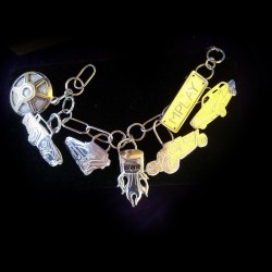 Chunky charm Bracelet with a variety of pendants/charms.