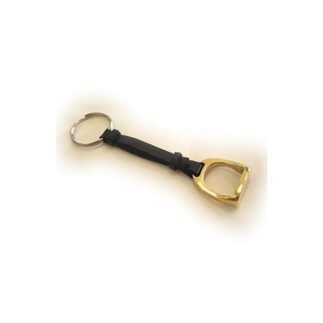 Brass & Leather Stirrup Iron Key ring (Handmade) 