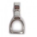 Silver Leather and Stirrup Pendant (Sterling Silver)