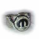 MoPar 'M' Signet Ring on Winged Band. Handcrafted from Solid Sterling Silver
