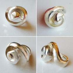 Spiral Shell ring in solid sterling silver. Chunky design.