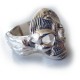 Rockabilly Skull Ring in solid sterling silver