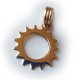 Solid 9ct Gold Cog pendant with bale